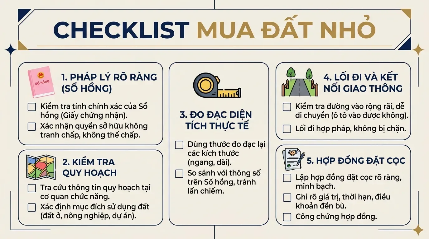 Checklist mua đất nhỏ trước khi tách sổ.