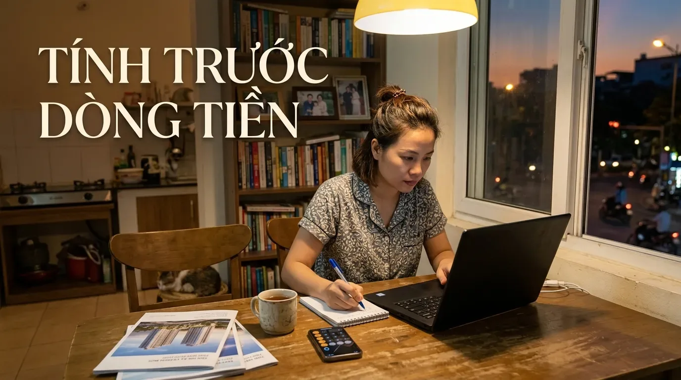 Người mua tính toán tài chính trước khi đặt cọc mua căn hộ.