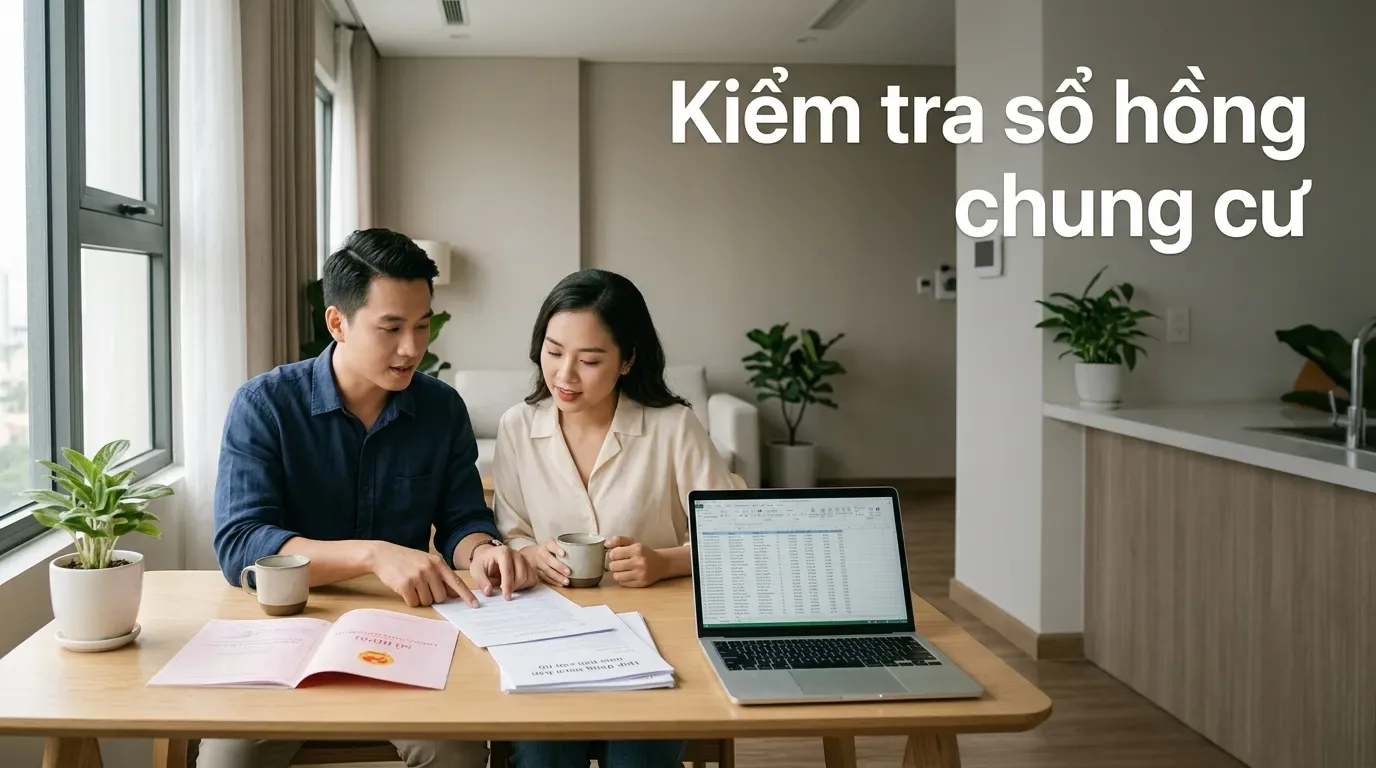 Kiểm tra sổ hồng chung cư trước khi mua căn hộ.