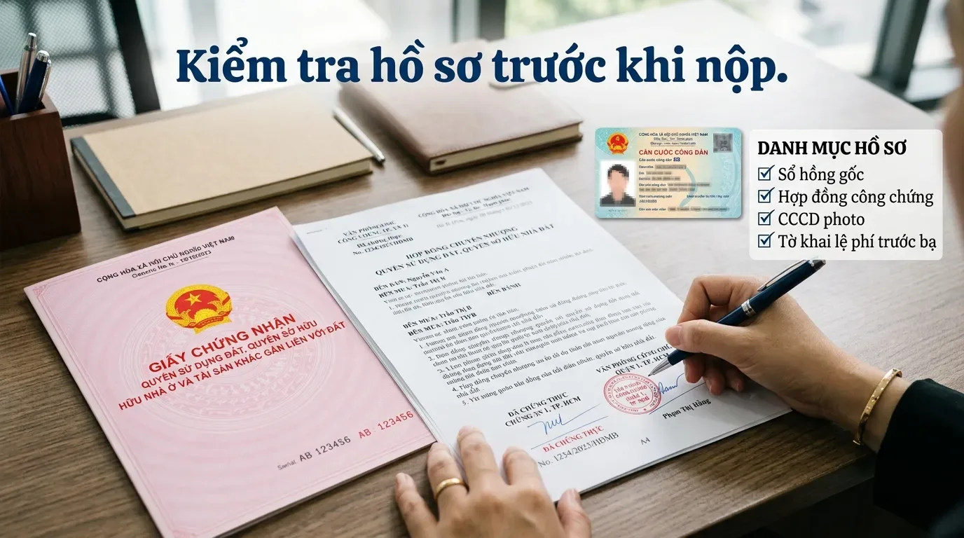 hồ sơ sang tên nhà đất sau công chứng
