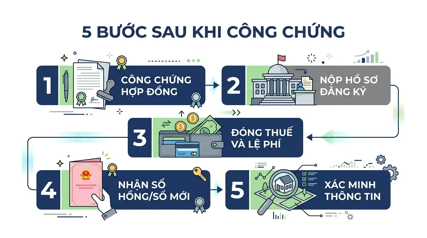 các bước sang tên sau công chứng nhà đất