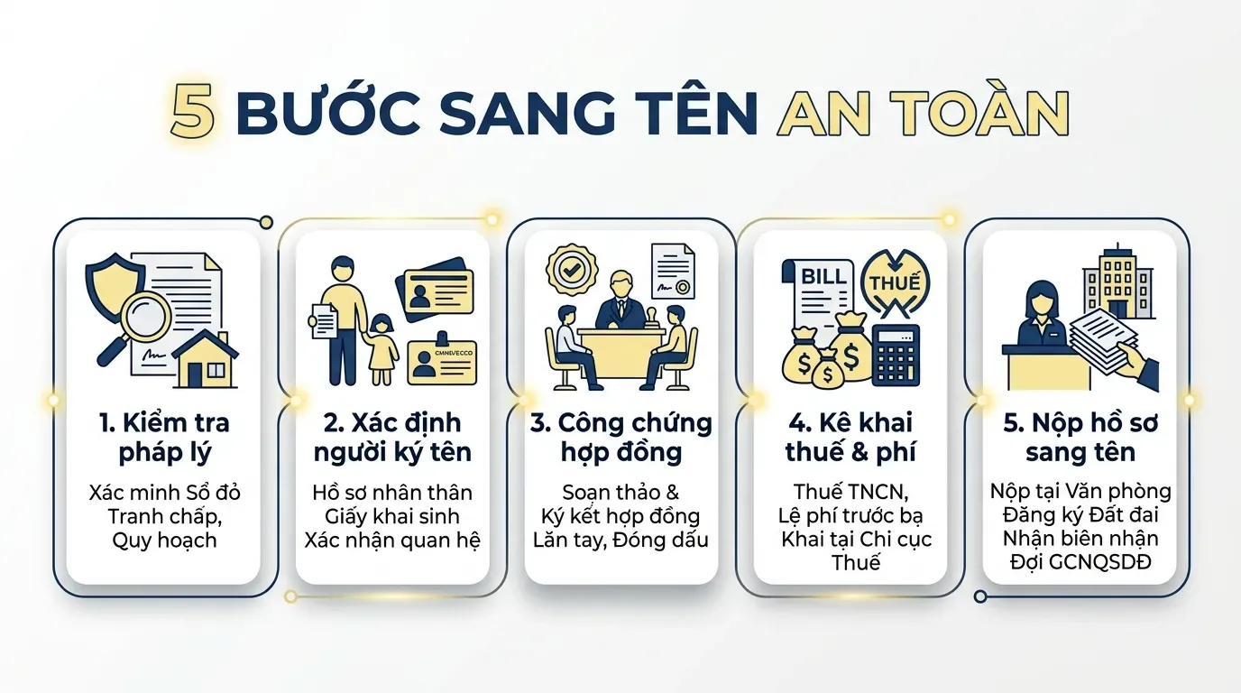 Quy trình sang tên đất cho con an toàn.