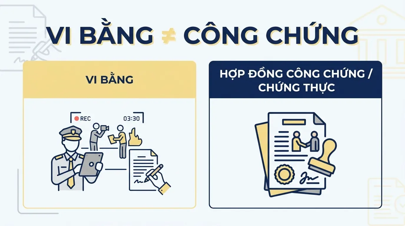 Phân biệt vi bằng và công chứng nhà đất.