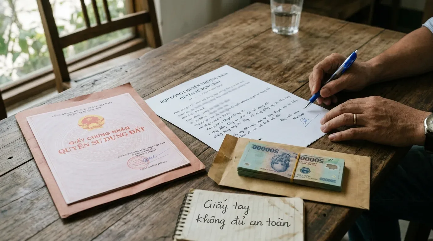Rủi ro hợp đồng mua bán đất viết tay không công chứng