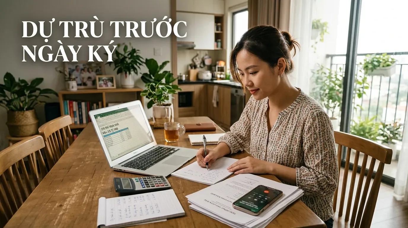 Người mua nhà dự trù chi phí công chứng trước ngày ký.
