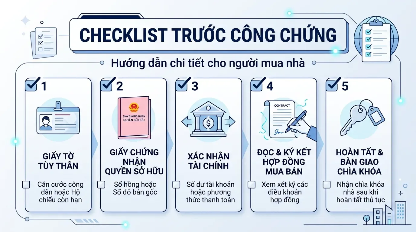 Checklist trước khi công chứng mua bán nhà đất