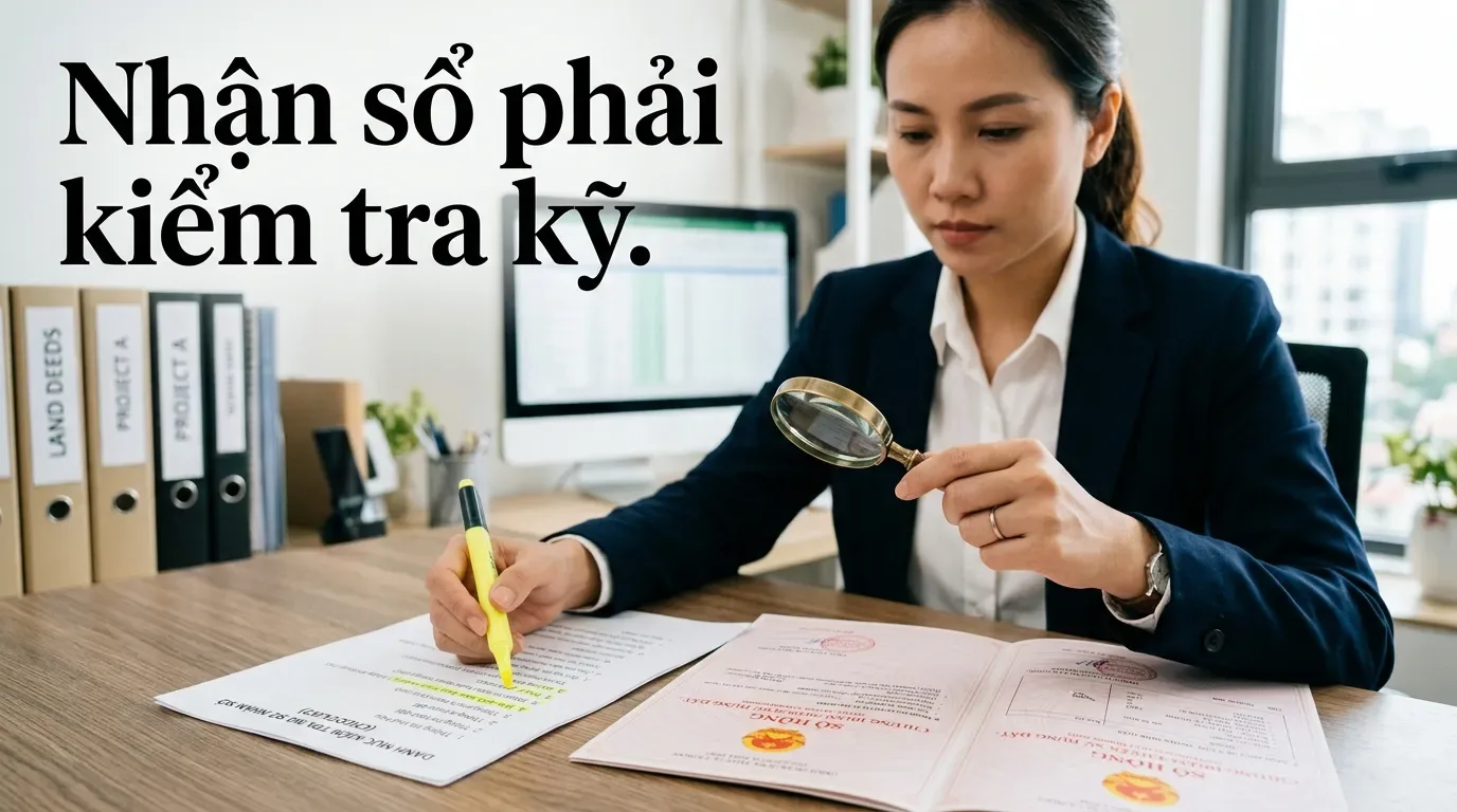 kiểm tra sổ mới sau khi sang tên nhà đất