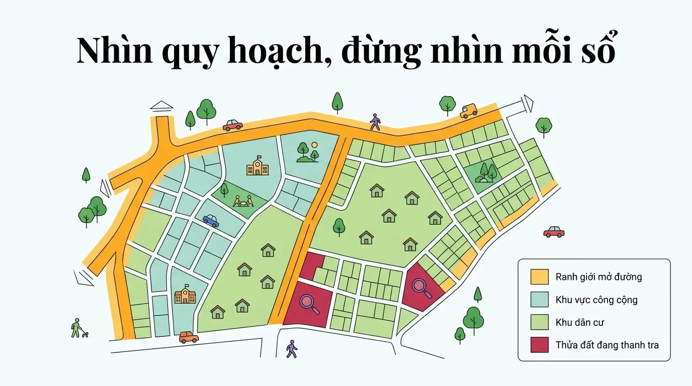 Minh họa các loại quy hoạch đất người mua cần kiểm tra.
