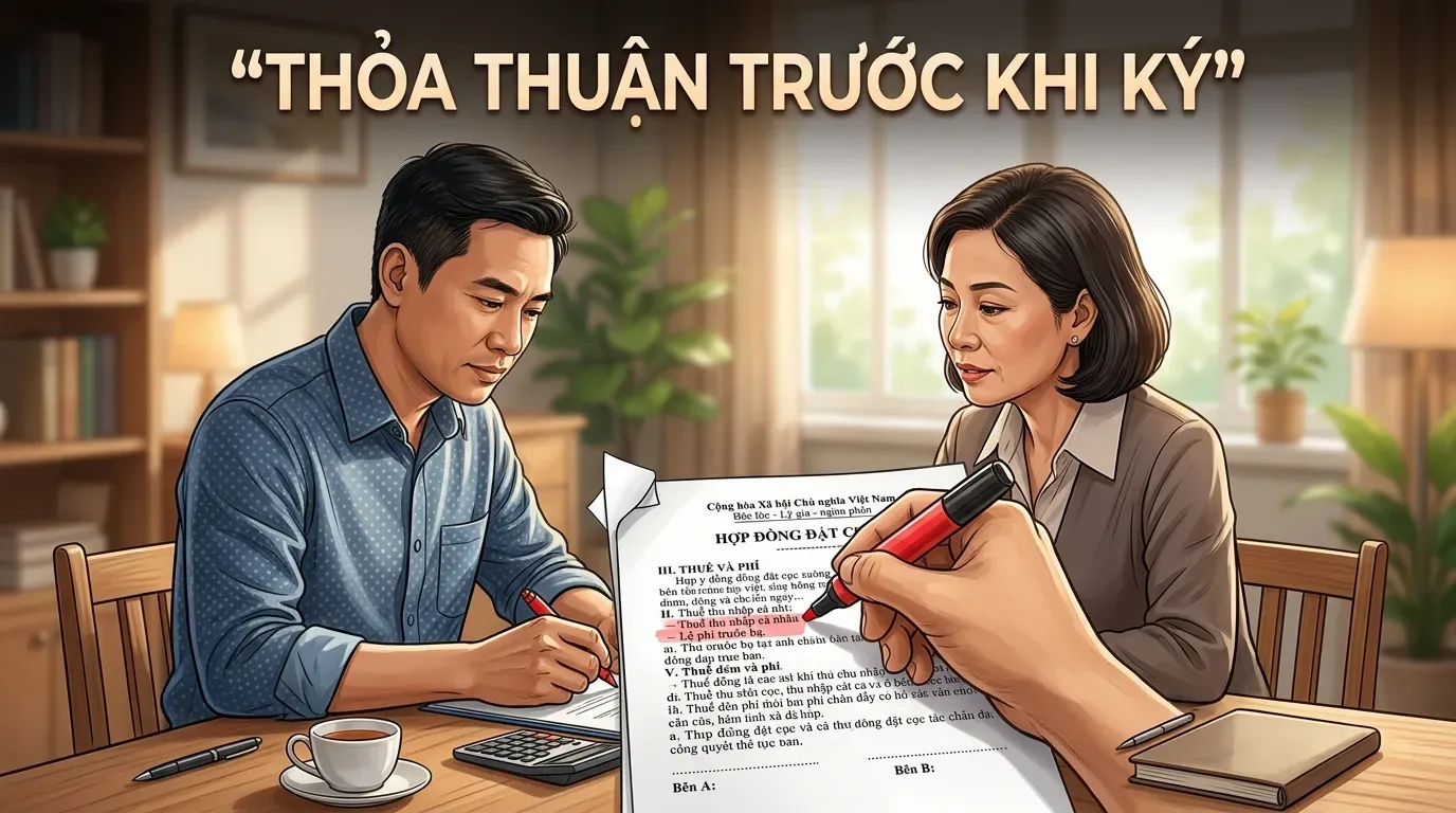 Thỏa thuận bên chịu phí công chứng khi mua bán nhà đất.