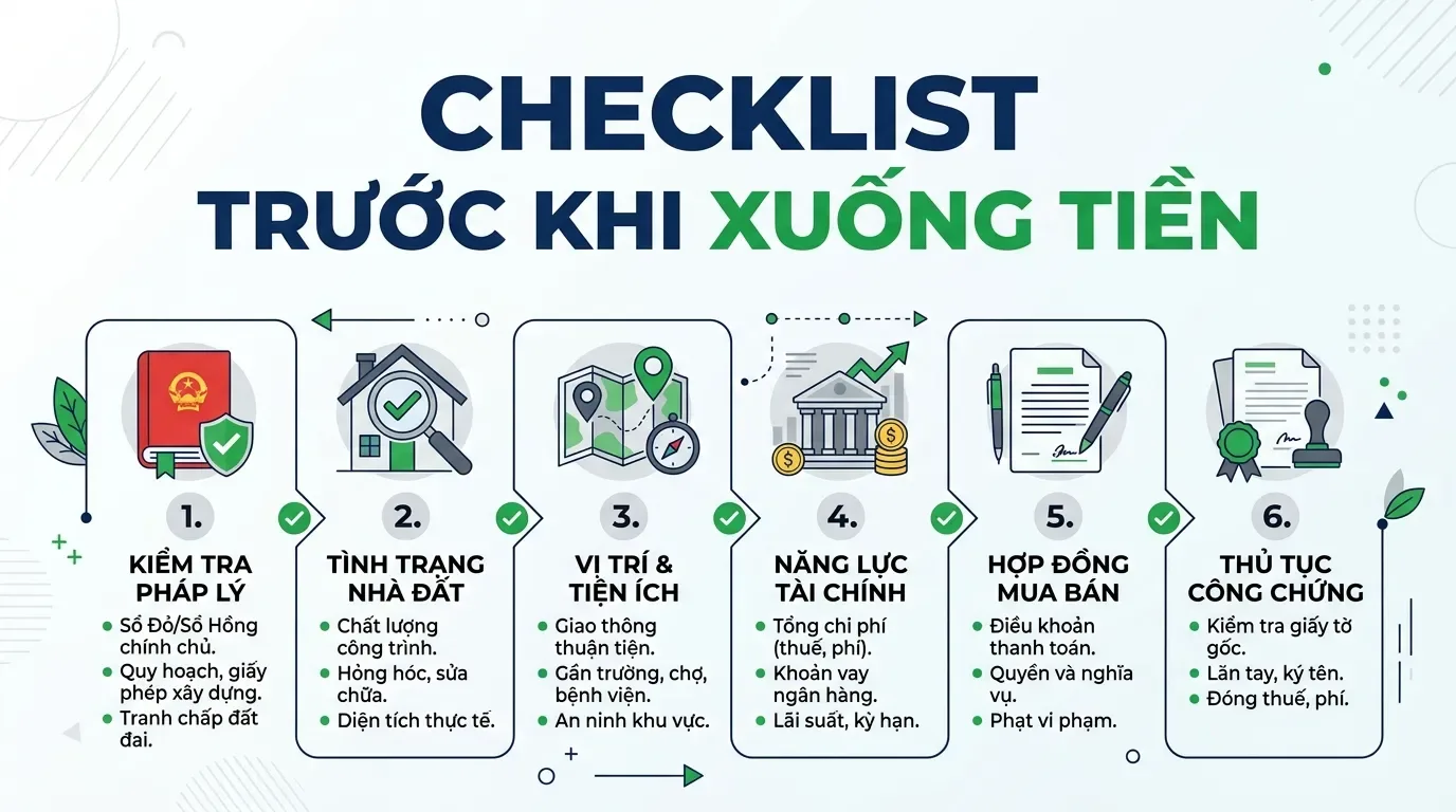 Checklist mua nhà đất đồng sở hữu và sổ chung