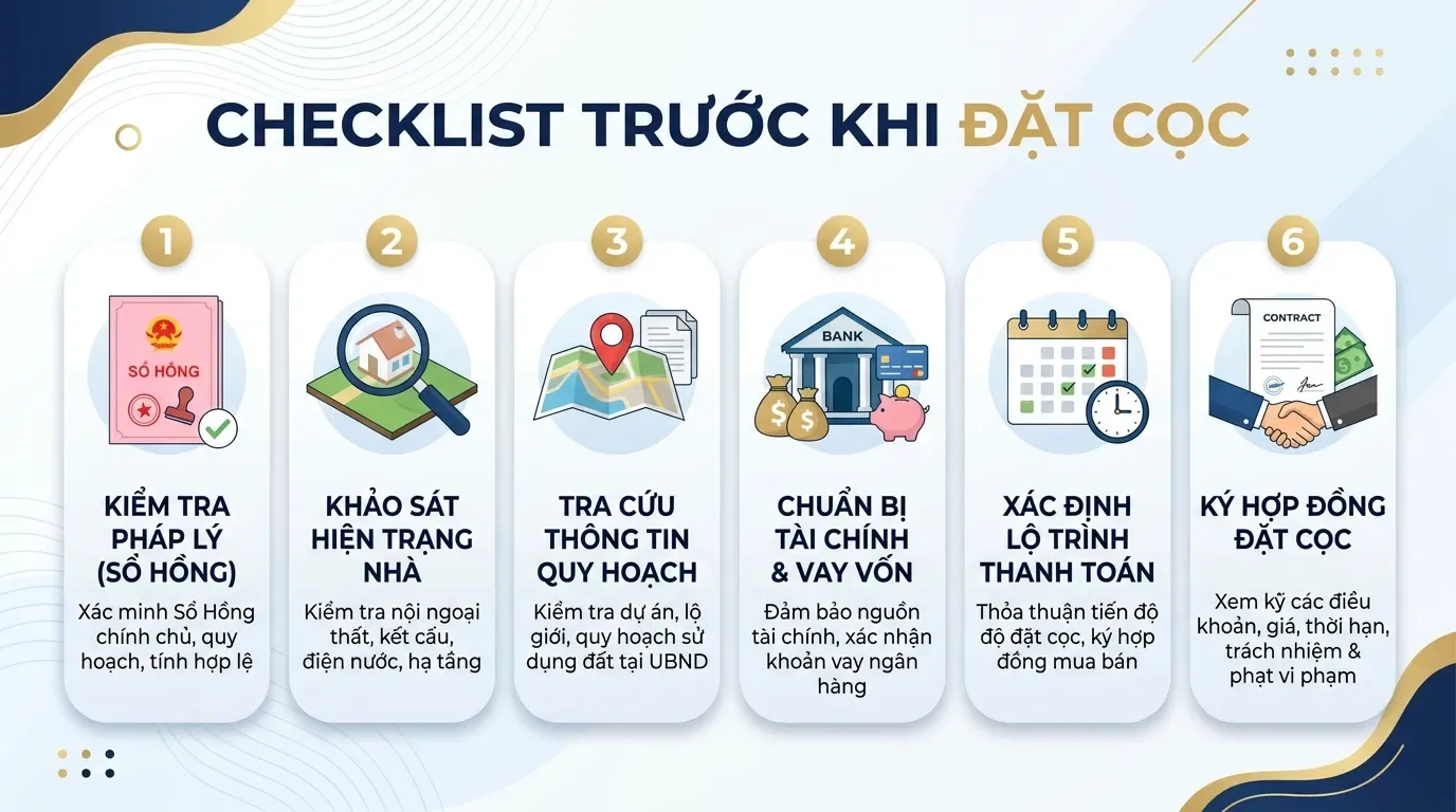 Checklist kiểm tra sổ hồng và thời hạn sử dụng đất trước khi đặt cọc.