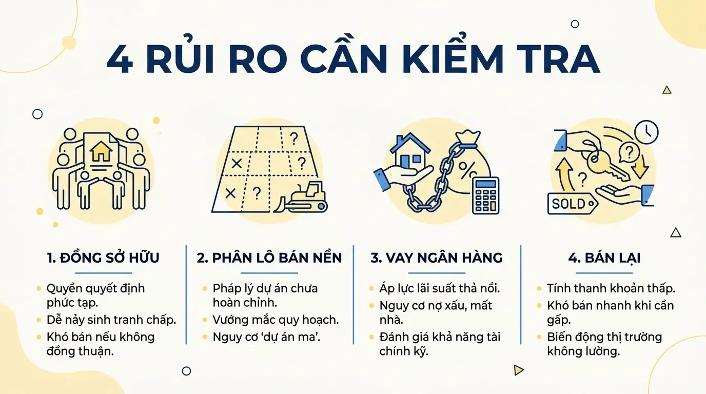Rủi ro khi mua nhà sổ chung.