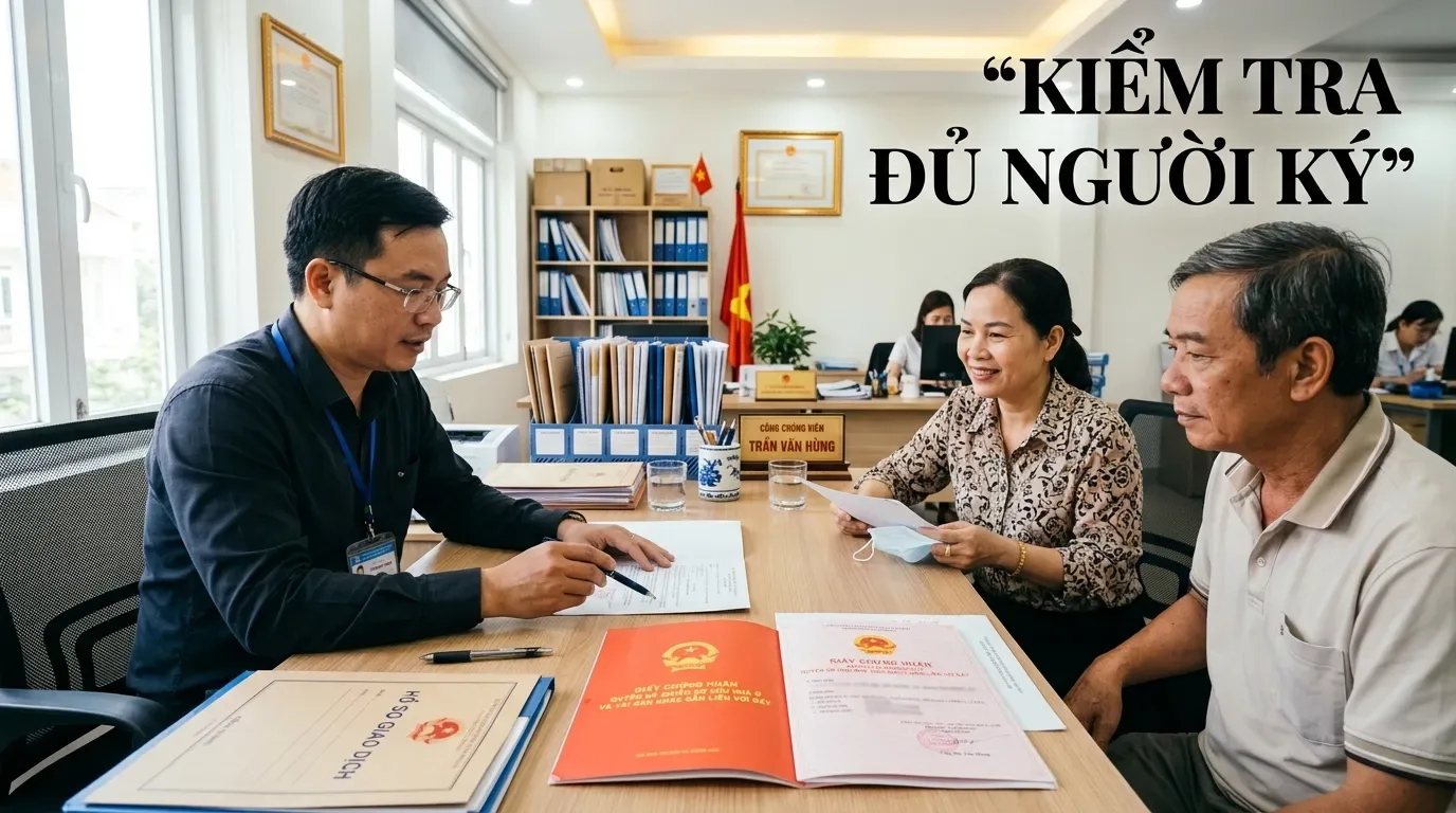 Công chứng hợp đồng mua bán nhà sổ chung.