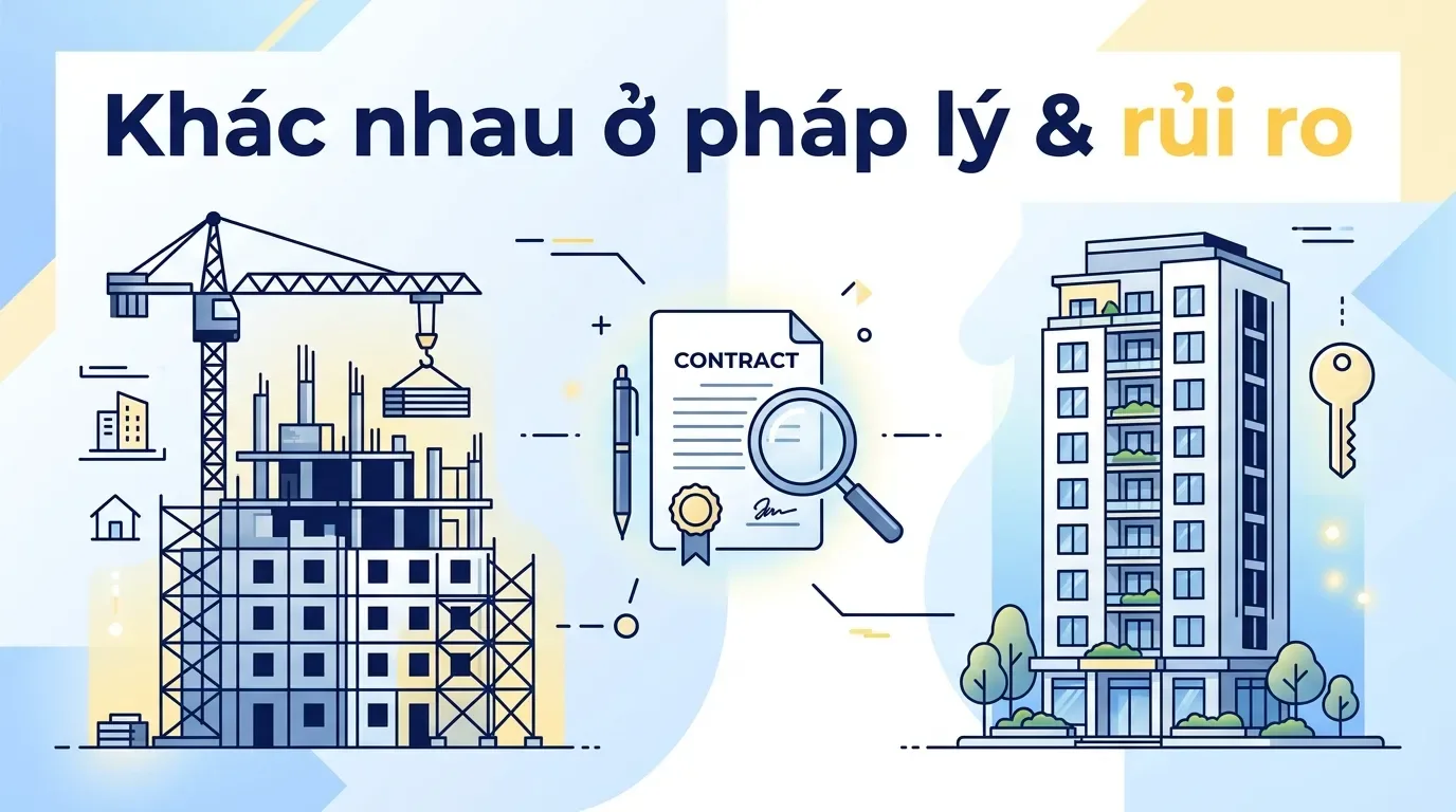 So sánh hợp đồng mua bán nhà hình thành trong tương lai và nhà có sẵn.