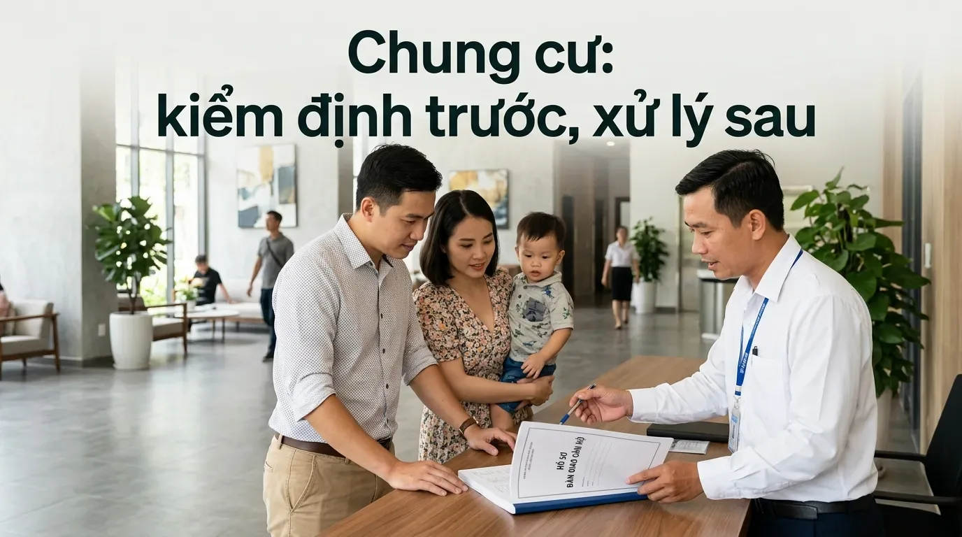 Gia đình tìm hiểu thời hạn sử dụng nhà chung cư trước khi mua căn hộ.