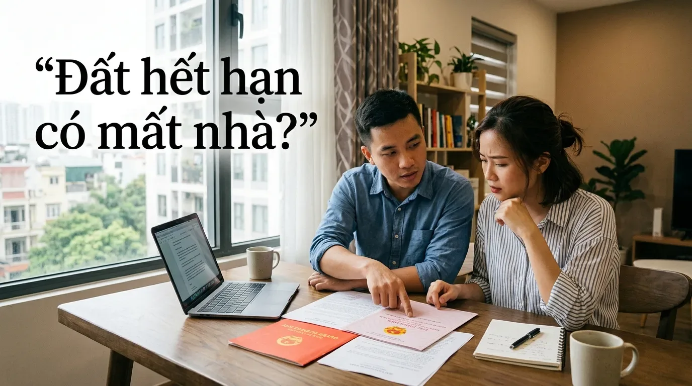 Người mua nhà kiểm tra thời hạn sử dụng đất trên sổ hồng.