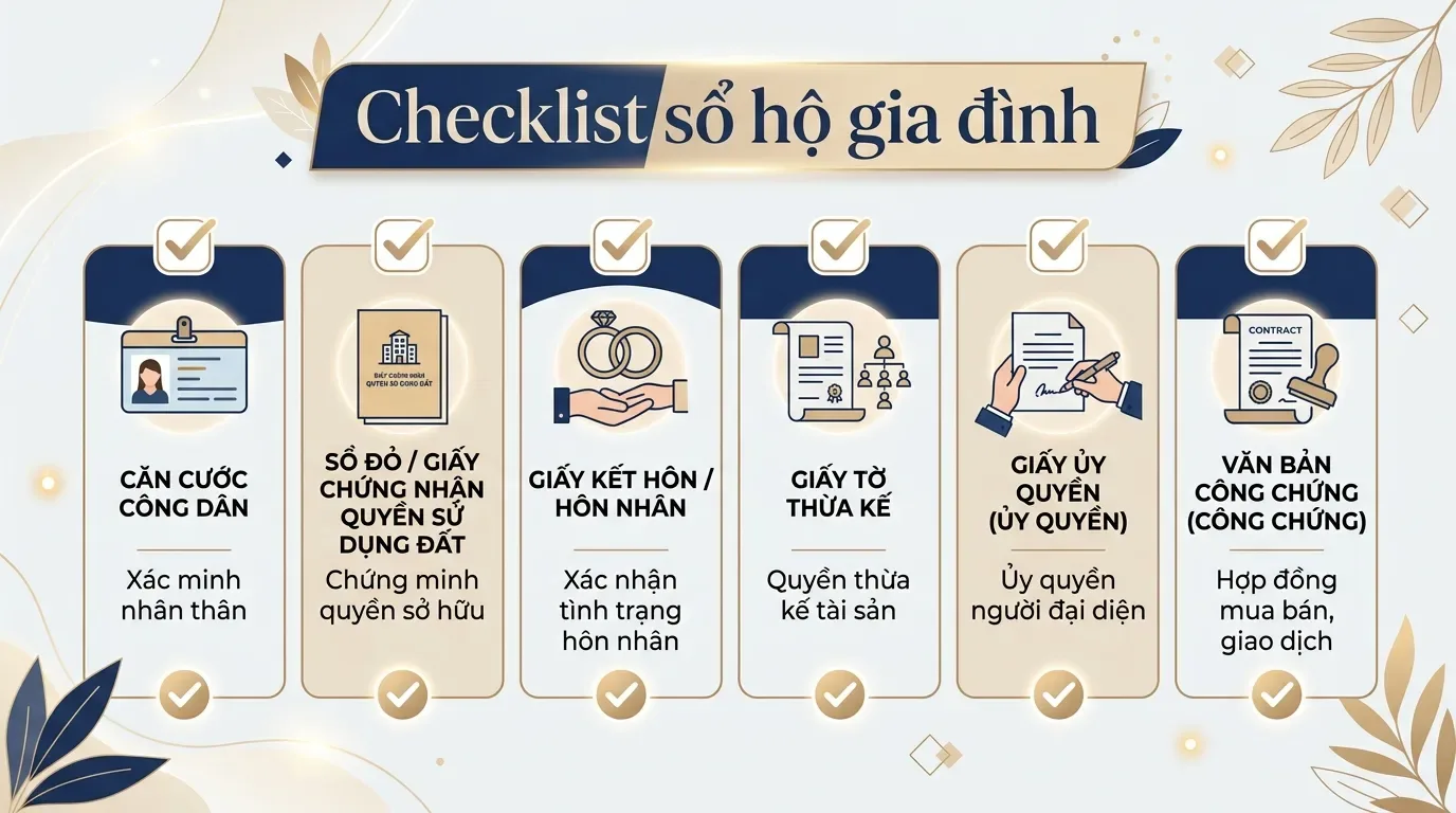 Sổ đỏ hộ gia đình là gì? Người mua cần kiểm tra ai có quyền ký bán